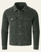 Men's Button Front Trucker Jacket Regular Fit Cord Layer