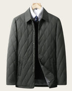 Men's Quilted Field Jacket Button Up Autumn Winter Layer