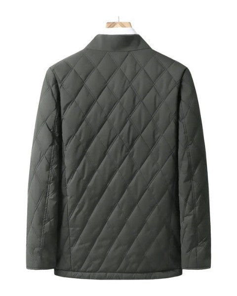 Men's Quilted Field Jacket Button Up Autumn Winter Layer