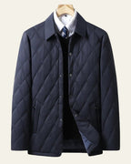Men's Quilted Field Jacket Button Up Autumn Winter Layer