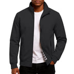 Men's Stand Collar Bomber Jacket Lightweight Spring Autumn Layer