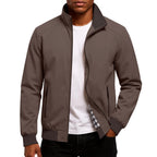 Men's Stand Collar Bomber Jacket Lightweight Spring Autumn Layer