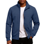 Men's Stand Collar Bomber Jacket Lightweight Spring Autumn Layer