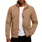 Men's Stand Collar Bomber Jacket Lightweight Spring Autumn Layer