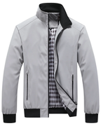 Men's Stand Collar Bomber Jacket Lightweight Spring Autumn Layer