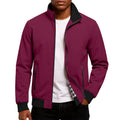 Men's Stand Collar Bomber Jacket Lightweight Spring Autumn Layer