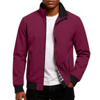 Men's Stand Collar Bomber Jacket Lightweight Spring Autumn Layer