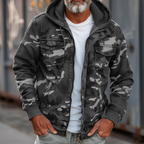 Men's Hooded Cargo Utility Jacket Relaxed Autumn Winter Layer