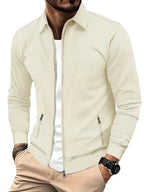 Men's Zip Front Casual Jacket Lightweight Spring Autumn Layer
