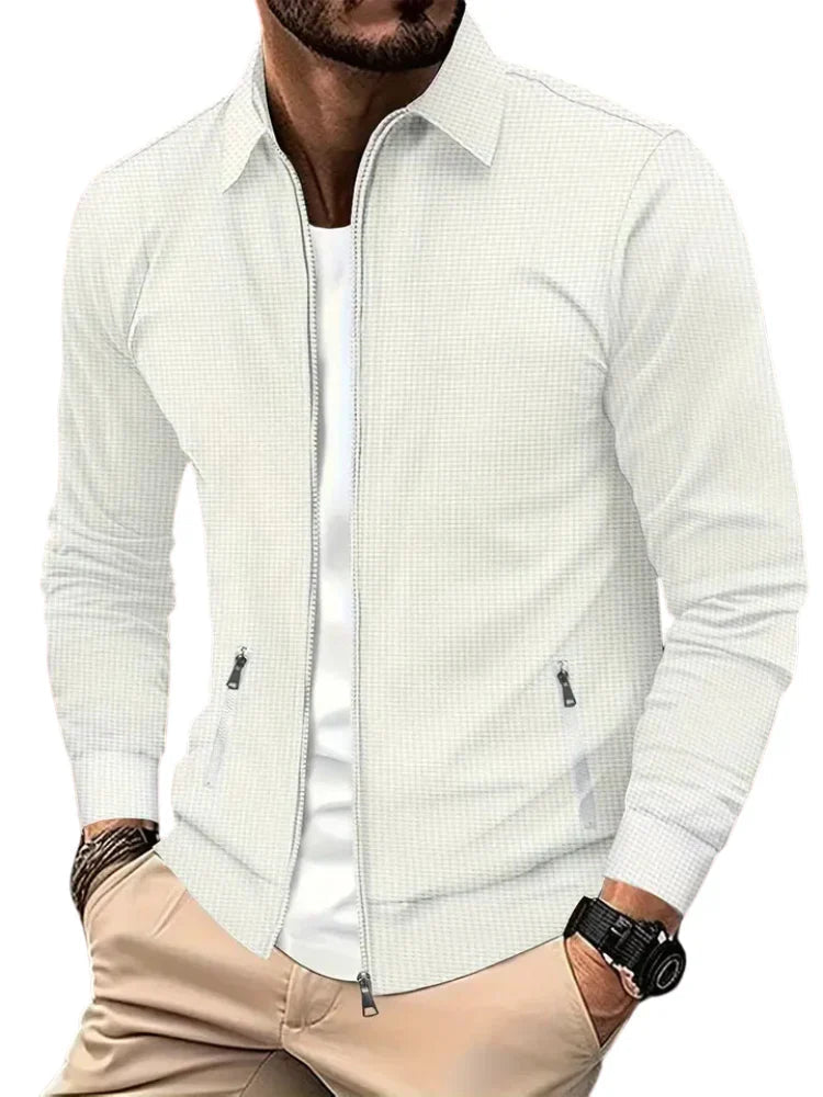 Men's Zip Front Casual Jacket Lightweight Spring Autumn Layer