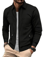 Men's Zip Front Casual Jacket Lightweight Spring Autumn Layer