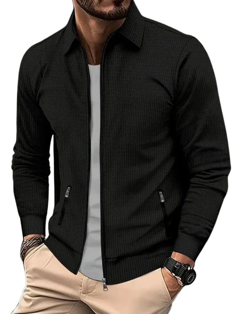 Men's Zip Front Casual Jacket Lightweight Spring Autumn Layer