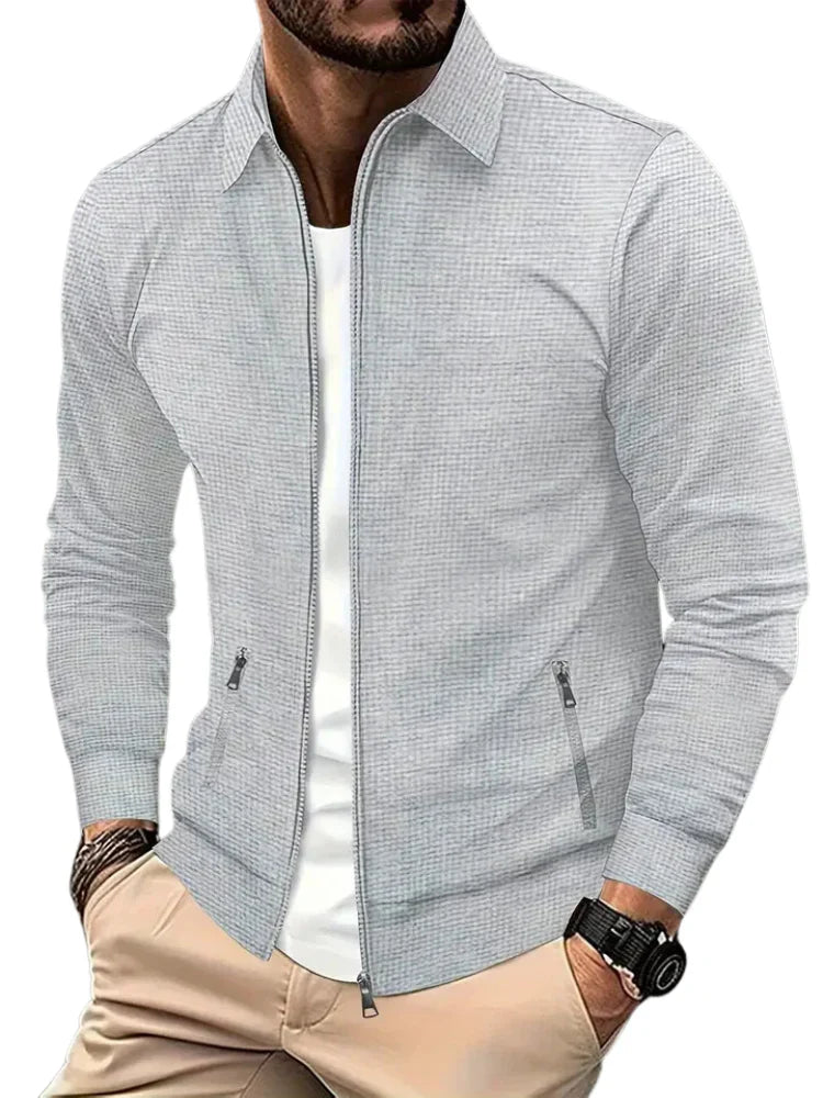 Men's Zip Front Casual Jacket Lightweight Spring Autumn Layer