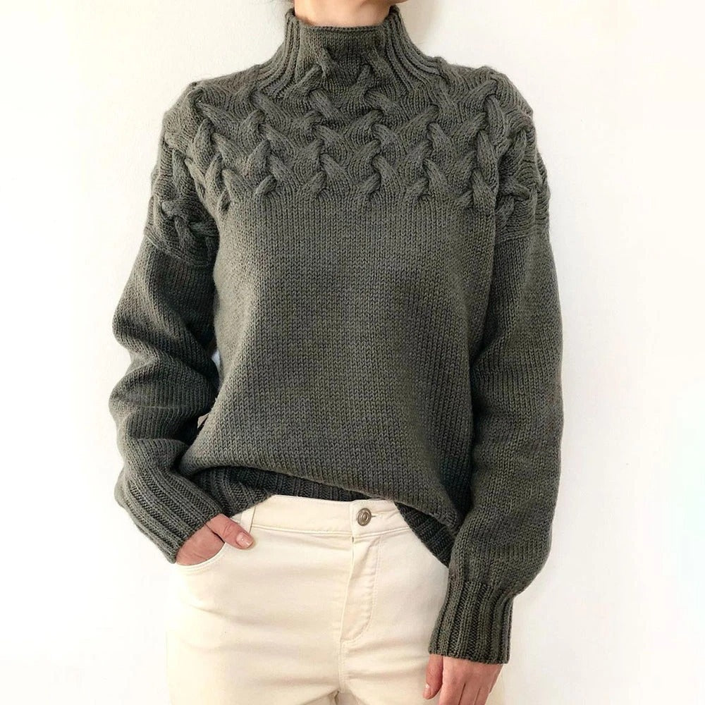 Women's Cable Knit Turtleneck Sweater