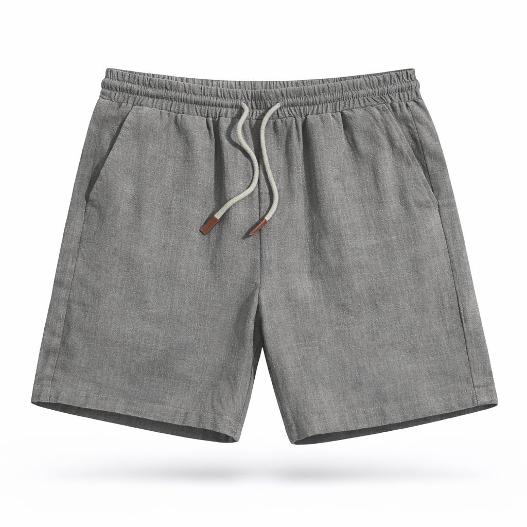 Men's Linen Shorts Elastic Waist Drawstring Summer Fit