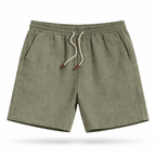 Men's Linen Shorts Elastic Waist Drawstring Summer Fit