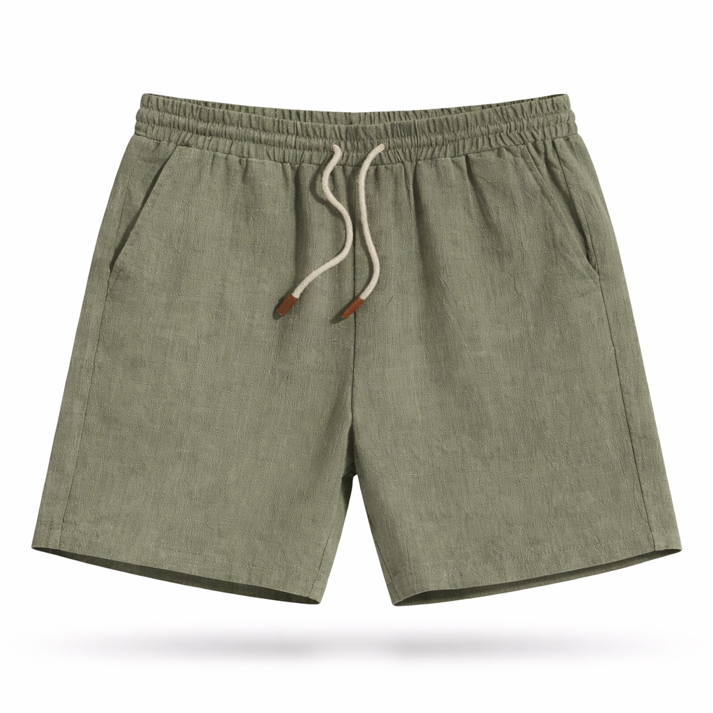 Men's Linen Shorts Elastic Waist Drawstring Summer Fit