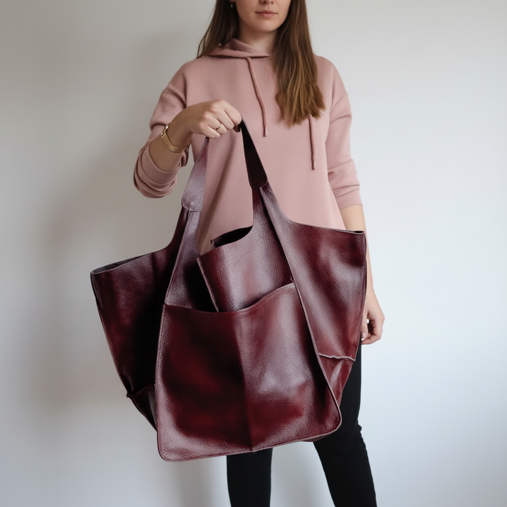 Women's Large Vegan Leather Tote Bag – Spacious