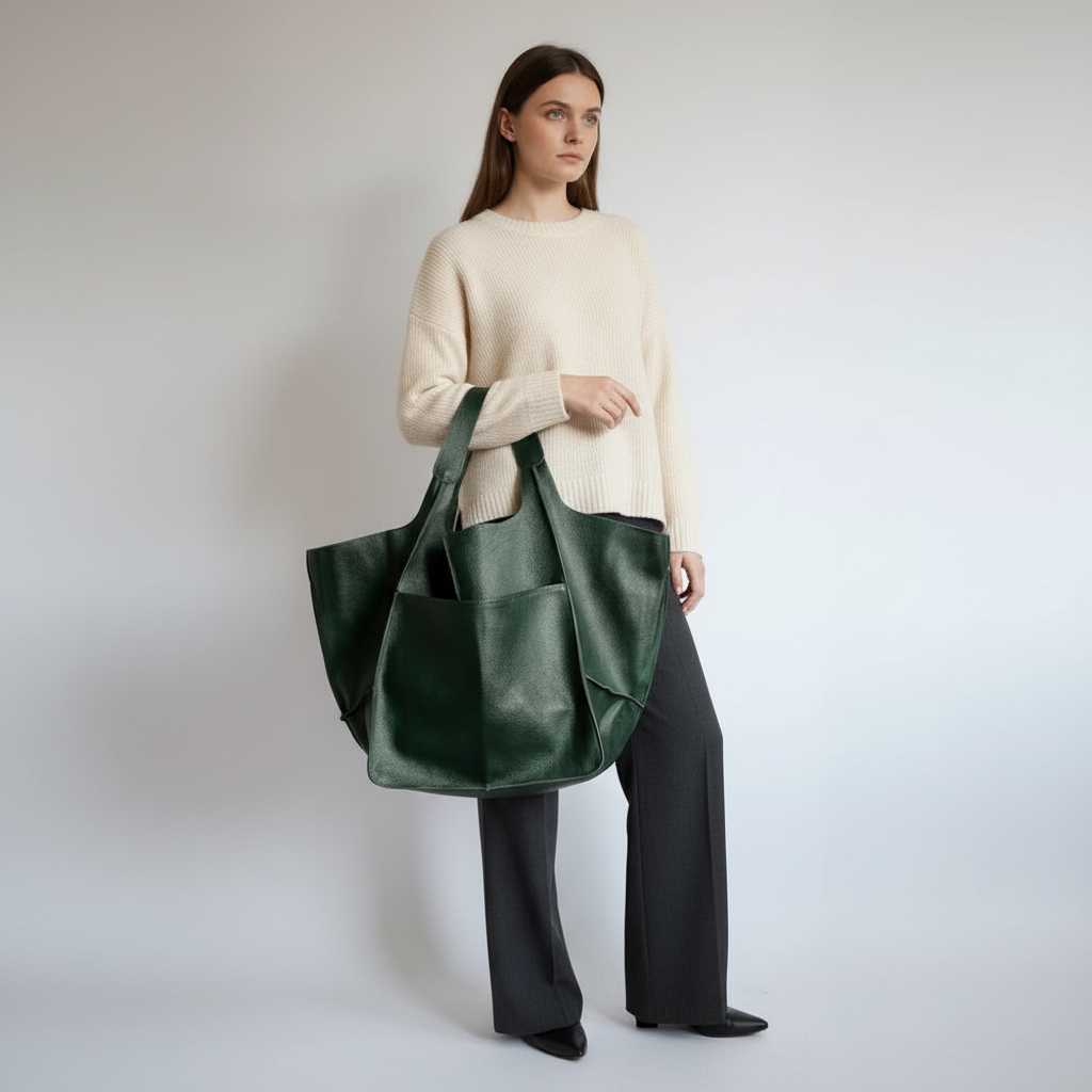 Women's Large Vegan Leather Tote Bag – Spacious