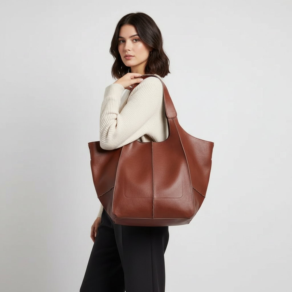 Women's Large Vegan Leather Tote Bag – Spacious