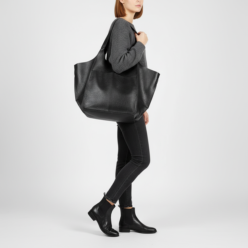 Women's Large Vegan Leather Tote Bag – Spacious