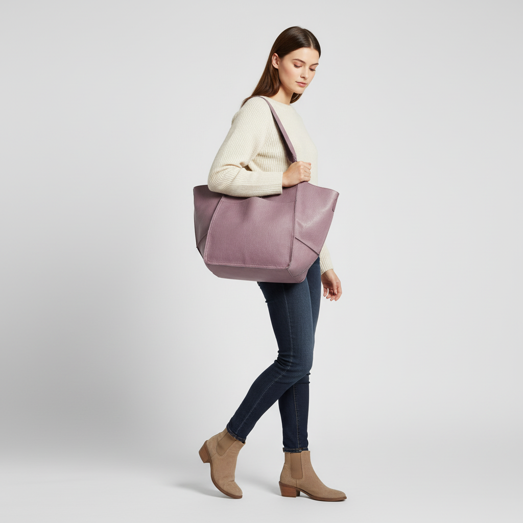 Women's Large Vegan Leather Tote Bag – Spacious