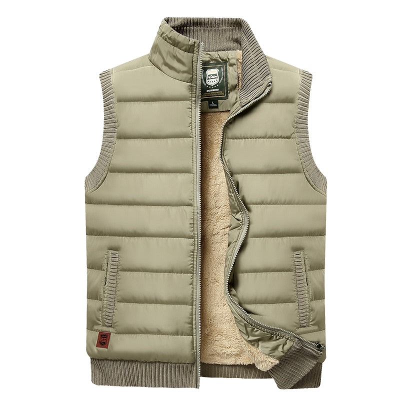 Men's Fur Lined Padded Gilet Insulated Winter Vest