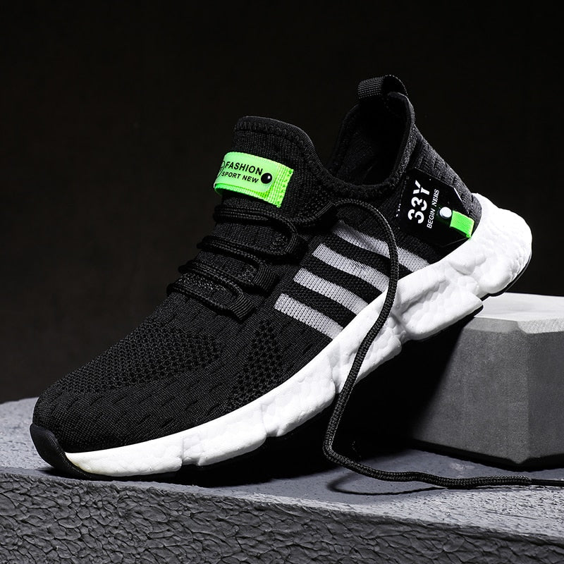 Men's Breathable Mesh Trainers Lightweight Lace Up Sneakers