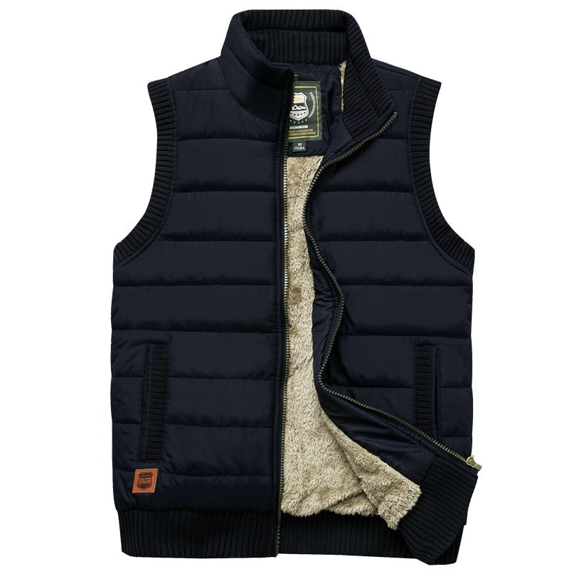 Men's Fur Lined Padded Gilet Insulated Winter Vest