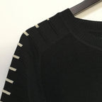 Men's Slim Knit Sweater with Printed Raglan Sleeves
