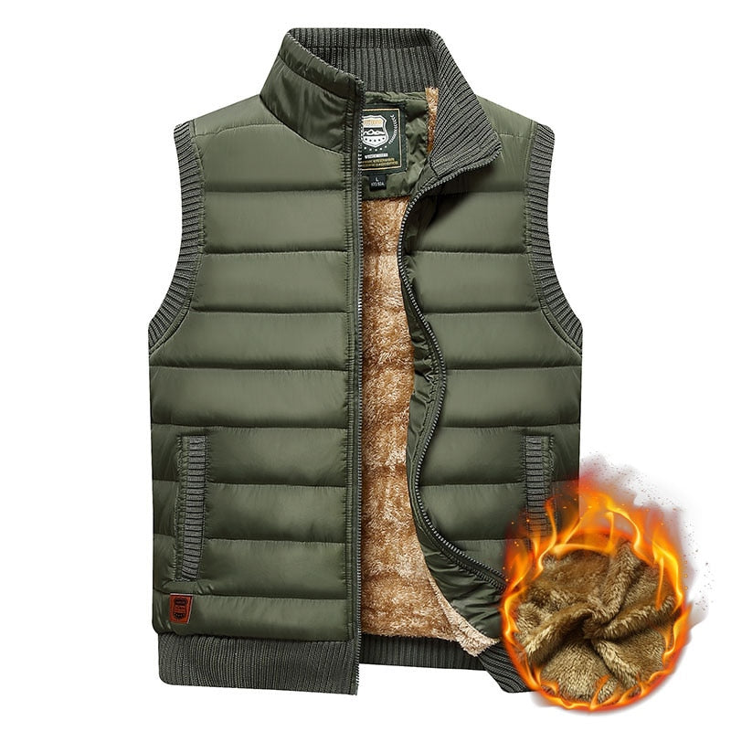 Men's Fur Lined Padded Gilet Insulated Winter Vest