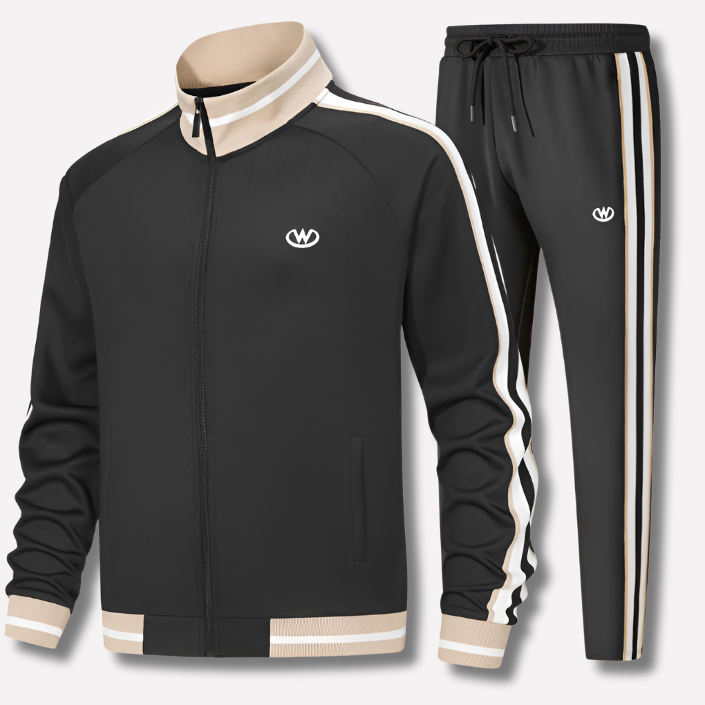 Men's Tracksuit Zip Jacket Stripe Detail Athletic Set