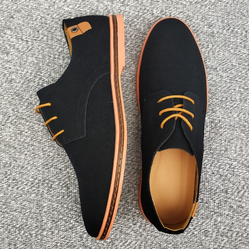 Men's Suede Look Derby Shoes Smart Casual Lace Ups