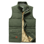Men's Fur Lined Padded Gilet Insulated Winter Vest