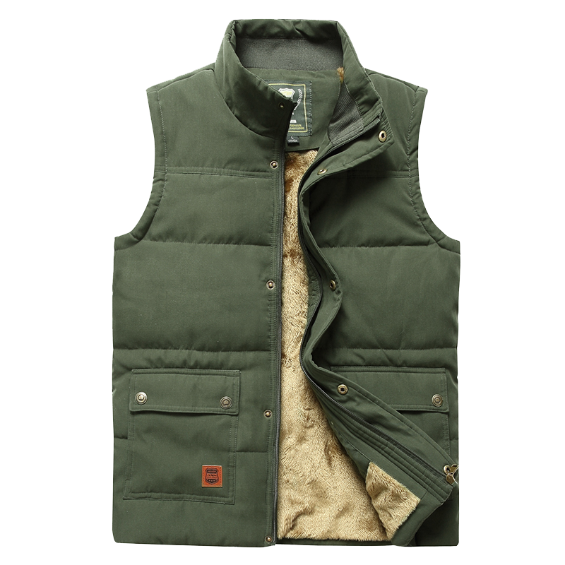 Men's Fur Lined Padded Gilet Insulated Winter Vest