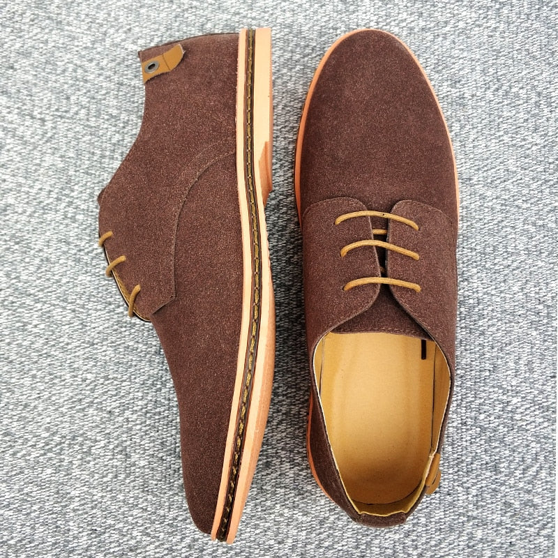 Men's Suede Look Derby Shoes Smart Casual Lace Ups