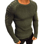 Men's Slim Knit Sweater with Printed Raglan Sleeves