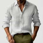Men's Vintage Inspired Long Sleeve Shirt Relaxed Button Up