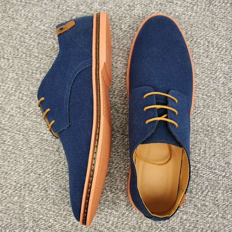 Men's Suede Look Derby Shoes Smart Casual Lace Ups