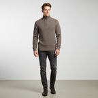 Men's Textured Half Zip Sweater with High Collar