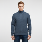 Men's Textured Half Zip Sweater with High Collar