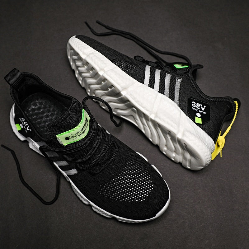 Men's Breathable Mesh Trainers Lightweight Lace Up Sneakers