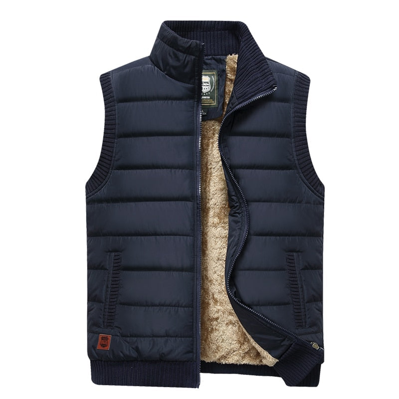 Men's Fur Lined Padded Gilet Insulated Winter Vest
