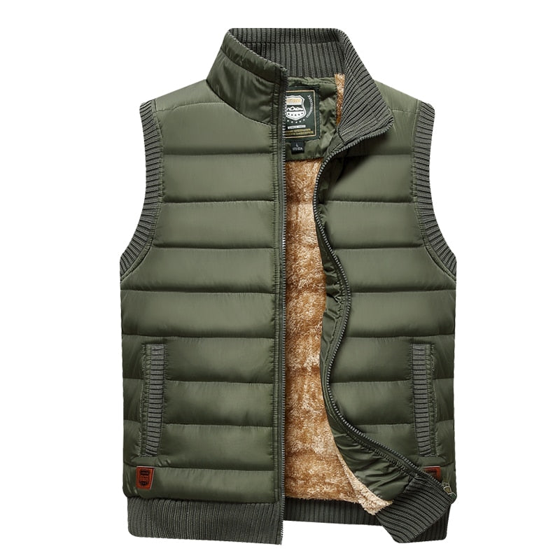 Men's Fur Lined Padded Gilet Insulated Winter Vest