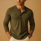 Men's Slim Fit Long Sleeve Henley Casual Shirt