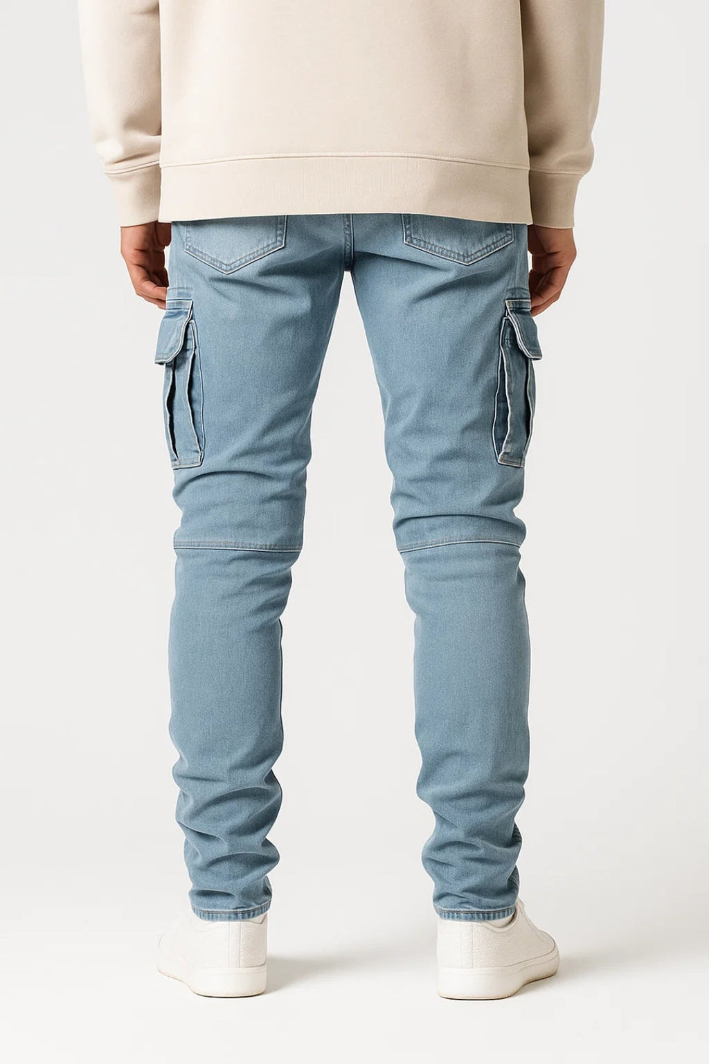 Men's Tapered Cargo Jeans Utility Pocket Street Fit