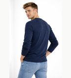 Men's Henley Shirt Long Sleeve Button Neck Casual Top