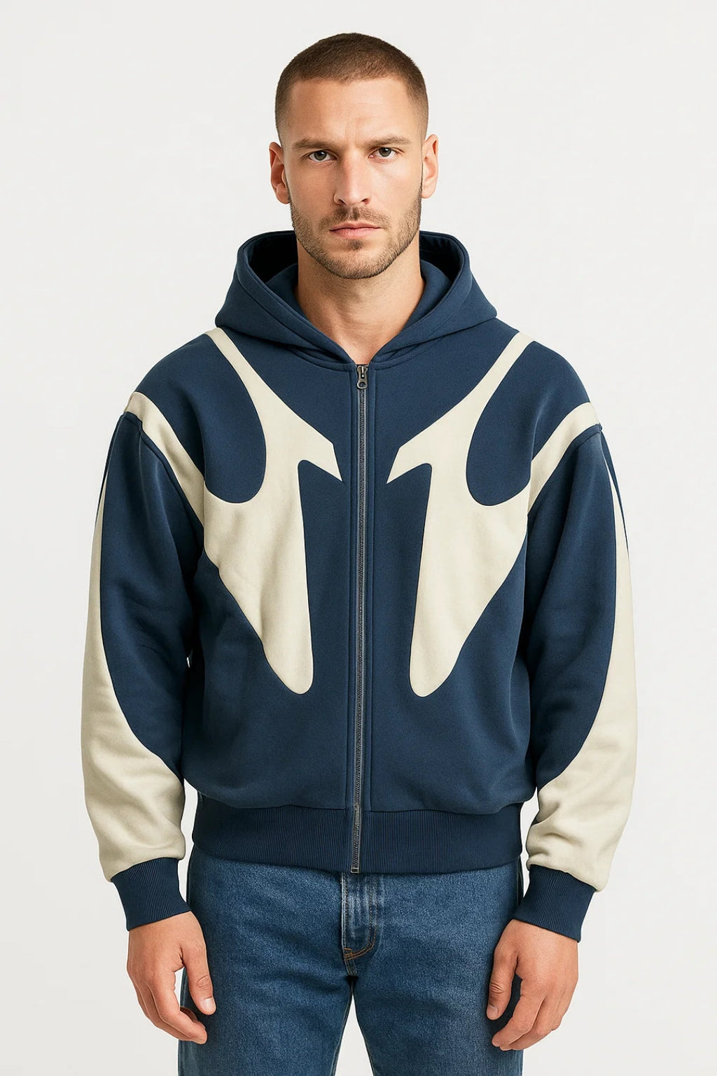 Men's Zip Up Hoodie Minimalist Casual Hooded Jacket