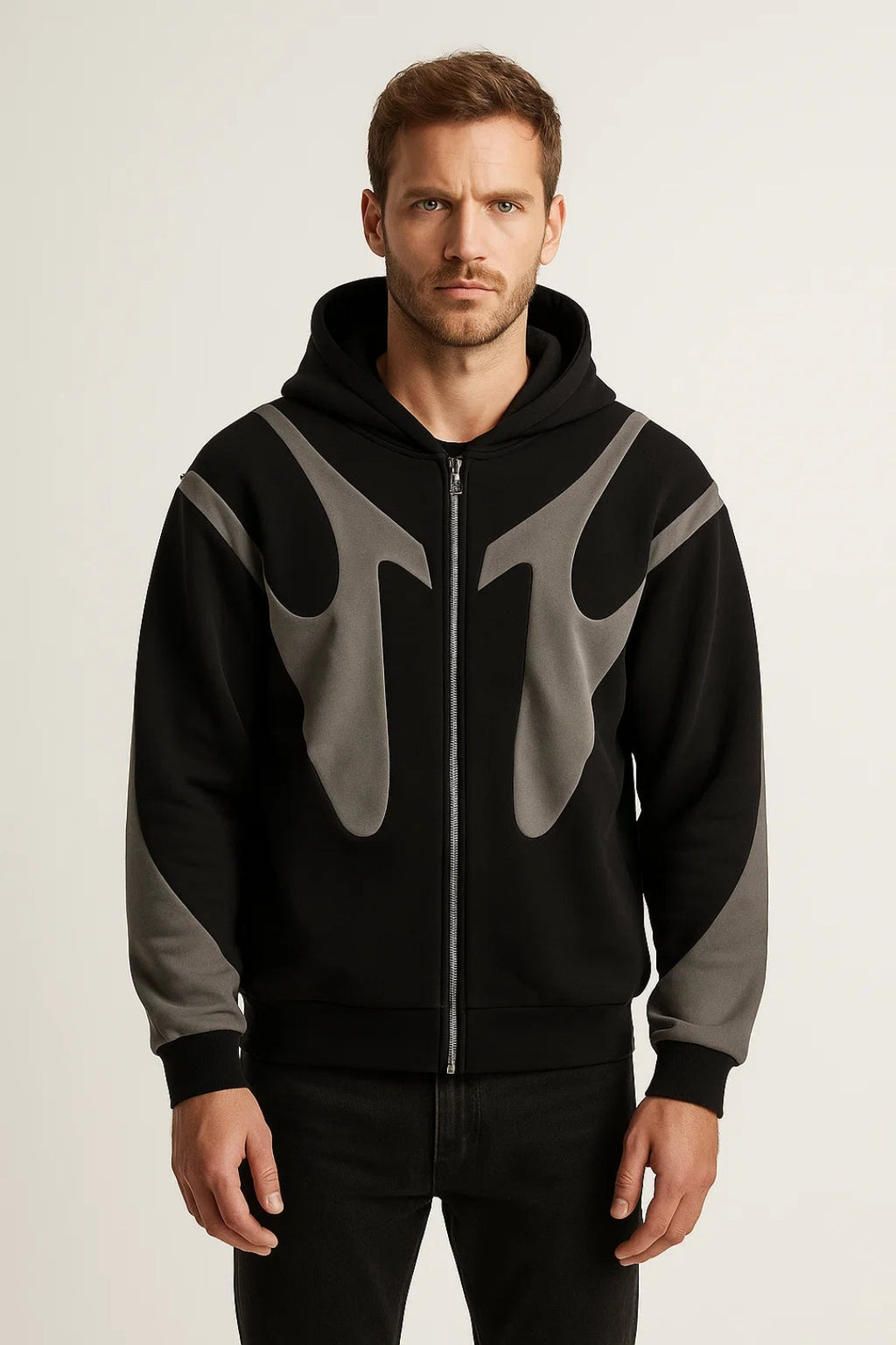 Men's Zip Up Hoodie Minimalist Casual Hooded Jacket