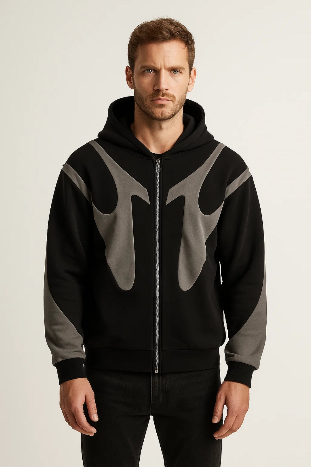 Men's Zip Up Hoodie Minimalist Casual Hooded Jacket